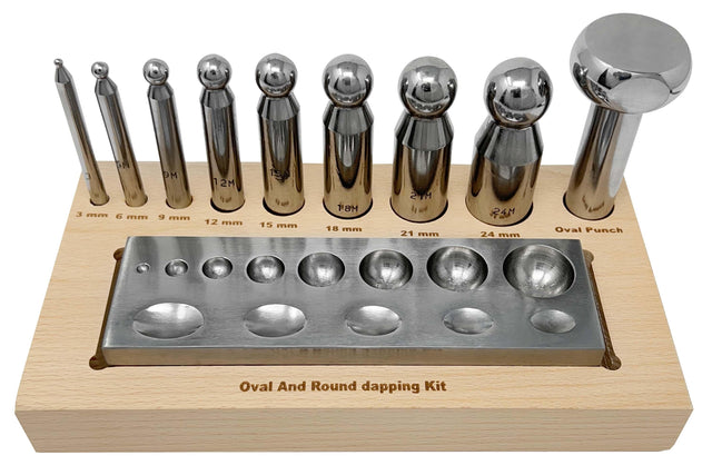 Oval & Round Dapping Set - 9 Piece