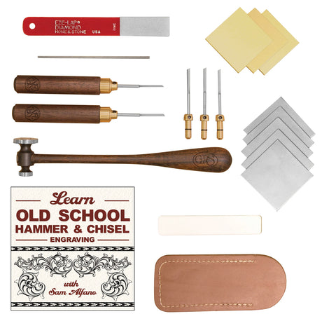 GRS™ Sam Alfano Hammer & Chisel Complete Engraving Kit with "Old School DVD" by PMC Supplies