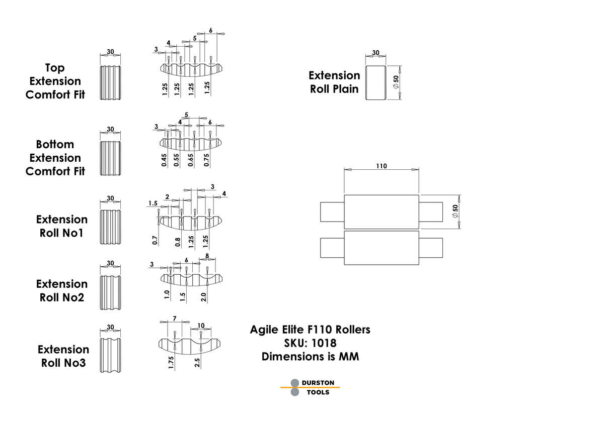 Durston 1018 Agile Elite F110mm Flat Rolling Mill with Reduction Gear