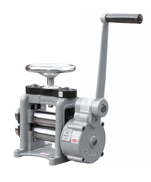 Durston 1042 Lucinda Easy Roll F130 flat rolling mill with Easy Roll gearbox and cast-iron frame for jewelry making and metal forming