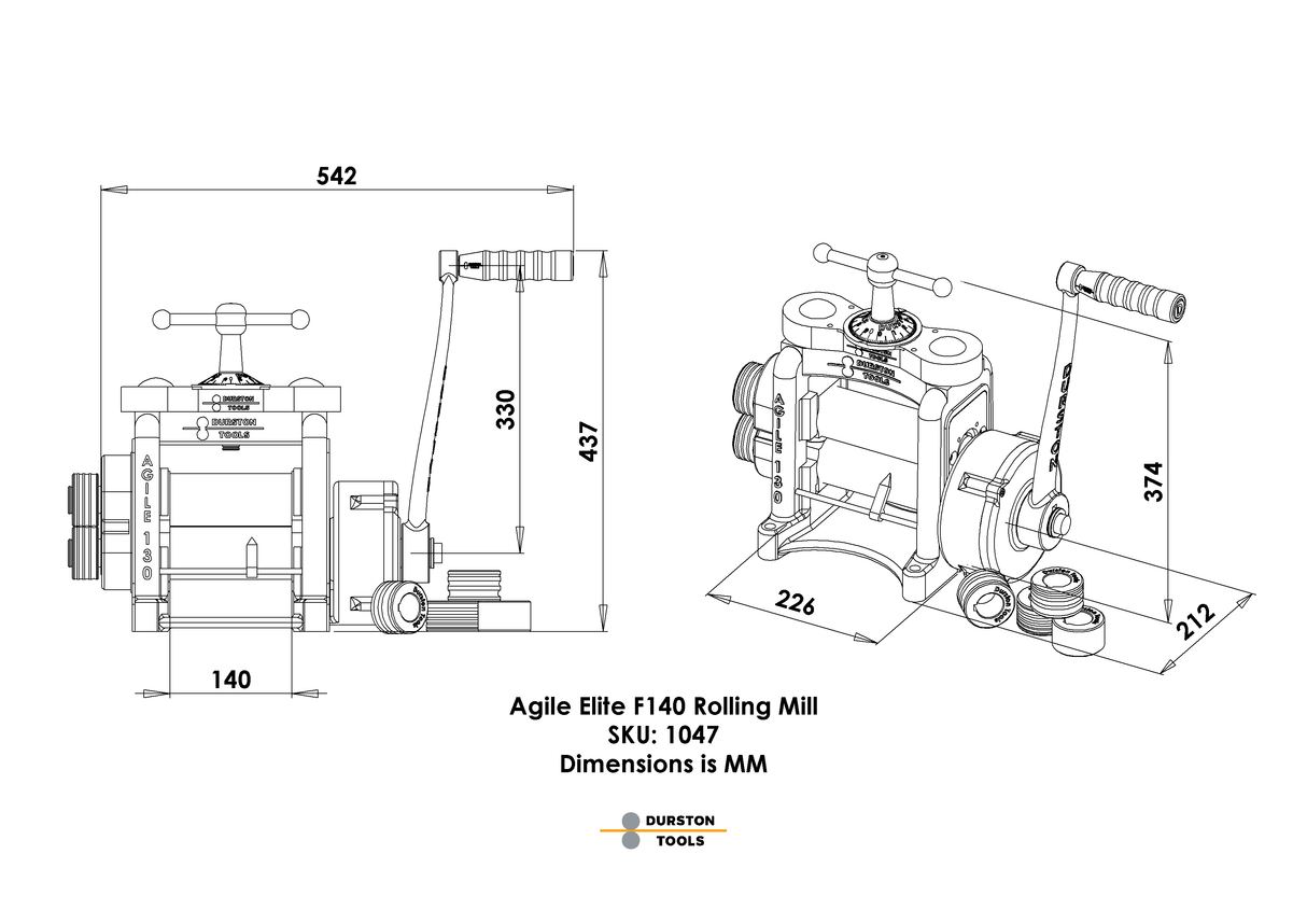 Durston 1047 Agile Elite F140mm Flat Rolling Mill