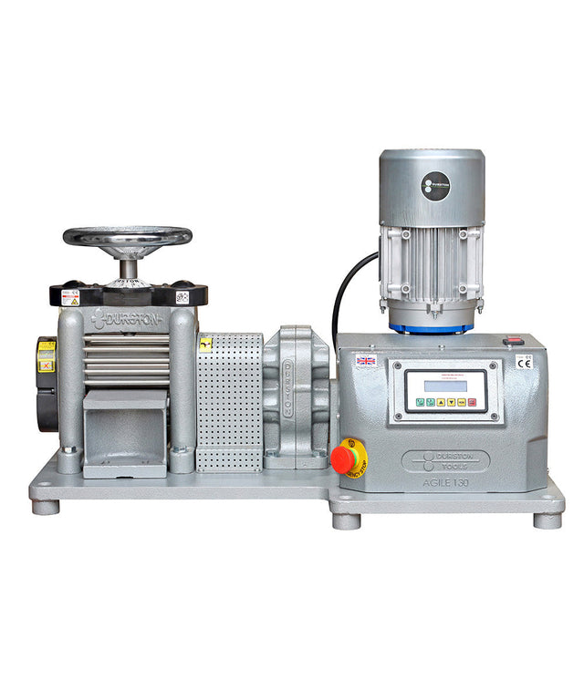 Durston TUI F130 130mm single-sided powered rolling mill with 10mm roll gap for jewelry and metalworking