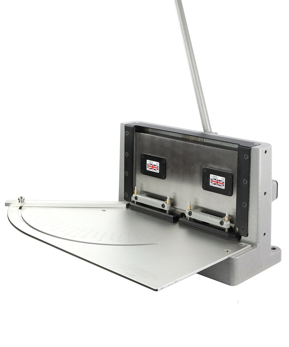 Durston 1208 New Version 12-inch guillotine shear with patent-pending cutting guide and ergonomic handle for precision metal and jewelry cutting