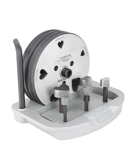 Durston 1219 Heart Disc Cutter set with five precision heart-shaped discs and punches for jewelry making
