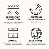 GEMORO Sparkle Spa Ultrasonic Jewelry Cleaner – White Pearl