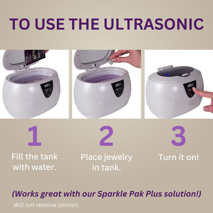 GEMORO Sparkle Spa Ultrasonic Jewelry Cleaner – White Pearl