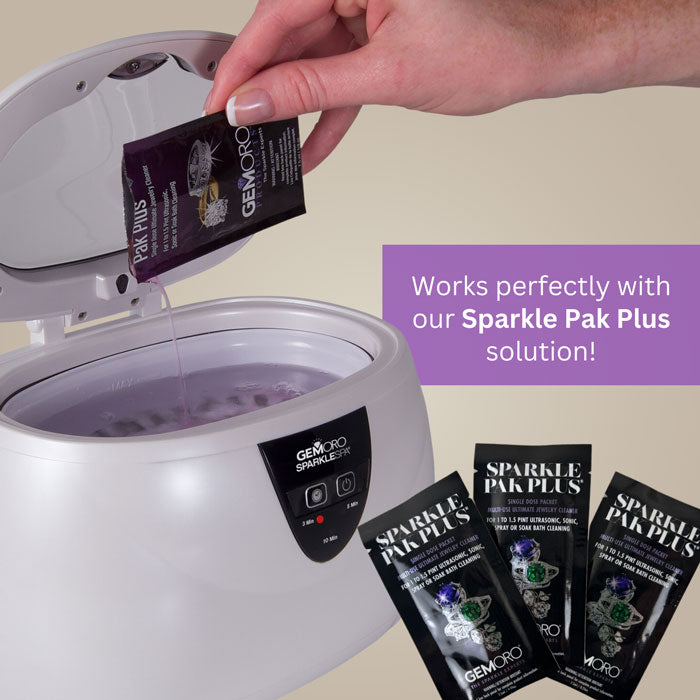 GEMORO Sparkle Spa Ultrasonic Jewelry Cleaner – White Pearl