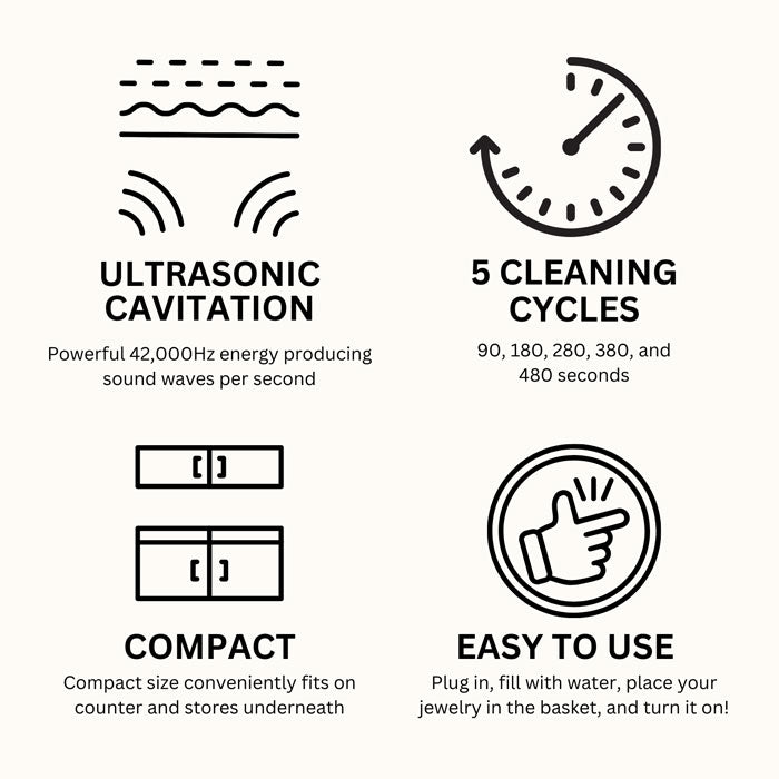 GEMORO SparkleSpa Pro Deluxe Personal Ultrasonic Jewelry Cleaner