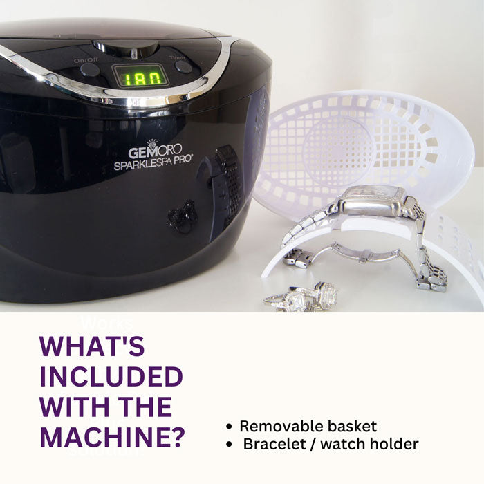 GEMORO SparkleSpa Pro Deluxe Personal Ultrasonic Jewelry Cleaner