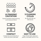 GEMORO SparkleSpa Pro Deluxe Personal Ultrasonic Jewelry Cleaner