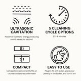 GEMORO LuxeSpa Personal Ultrasonic Jewelry & Eyeglass Cleaner