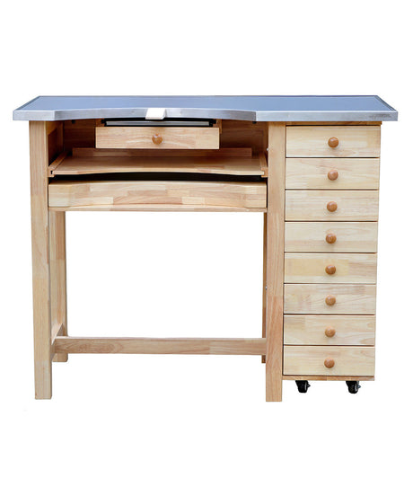 Durston 1925 Supreme HPL jeweler's workbench with extended scratch-resistant worktop and wooden drawers