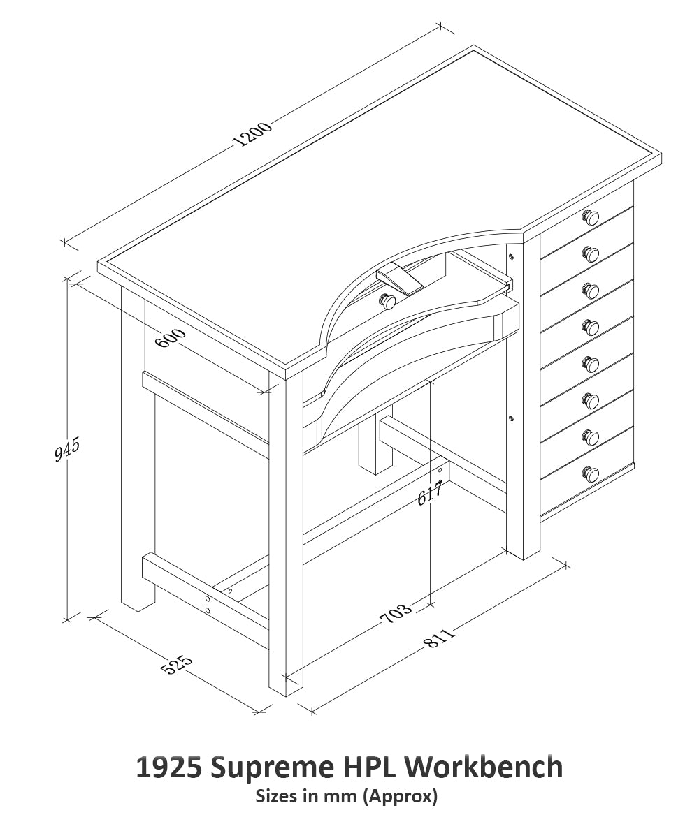 Durston 1925 Supreme HPL Jewellers Workbench - Professional Studio