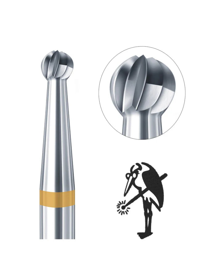 Busch® Fig. 1AU 0.30mm-2.70mm Round Carbide Burs (6 Pack)