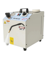 Compact Auralux Jewelry Steamer with corrosion-resistant copper tank and stainless steel body for professional-grade cleaning.