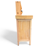 Deluxe Solid Wooden Jeweler’s Bench Set with Shelf Organizer & Built-In Power Outlets + USB Ports