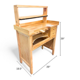 Deluxe Solid Wooden Jewelers Bench Set with Shelf Organizer