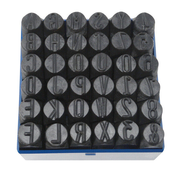 36 Pc 1/2" 12.5mm Metal Punch Stamp Letter Number Marking Gold Silver Ingot Bars