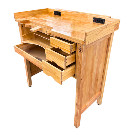 Deluxe Solid Wooden Jeweler’s Studio Work Bench with Power Outlets and USB Ports – Add On