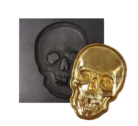 3D MEDIUM 4 oz SKULL FACE GRAPHITE INGOT MOLD FOR MELTING GOLD SILVER COPPER