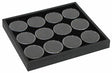 Black Tray 12 Jars with 12 gem jars for organized bead storage and jewelry making
