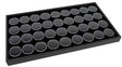 Black Tray 36 Jars - 1-1/2" Diameter Gem Jars by PMC Supplies