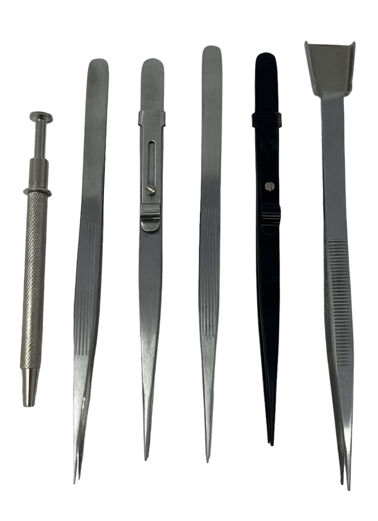 6-Piece Stainless Steel Diamond Beading Gemstone Tweezer Set by PMC Supplies