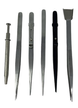 6-Piece Stainless Steel Diamond Beading Gemstone Tweezer Set by PMC Supplies