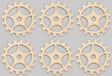 6/Pk 24 Gauge Brass Gears Blanks Spokes 3/4" Metal Jewelry Making Pendant Charm