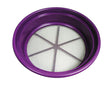 Purple plastic framed stainless steel classifier with 1/12" mesh for soil and grain screening