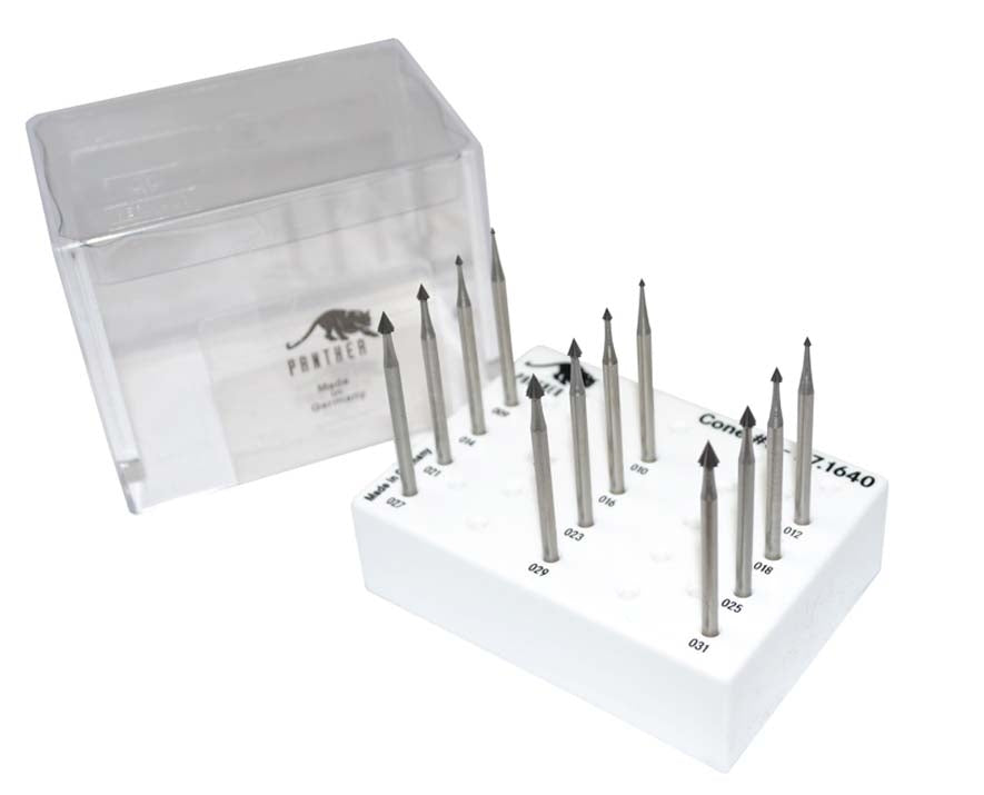 12-Piece Panther�� Cone Bur Set Sizes 0.90 to 3.10 MM