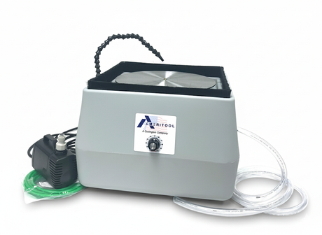 Ameritool HD Flat Lap 12-inch direct-drive lapidary grinder with variable speed and water cooling system