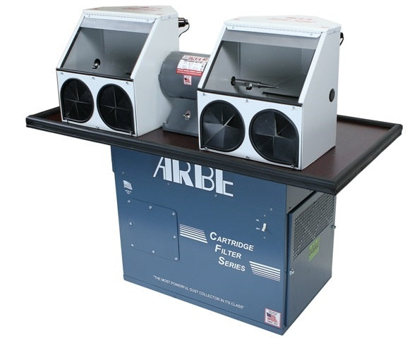 Arbe Polishing System deluxe double spindle with cartridge filter and high-efficiency dust collector