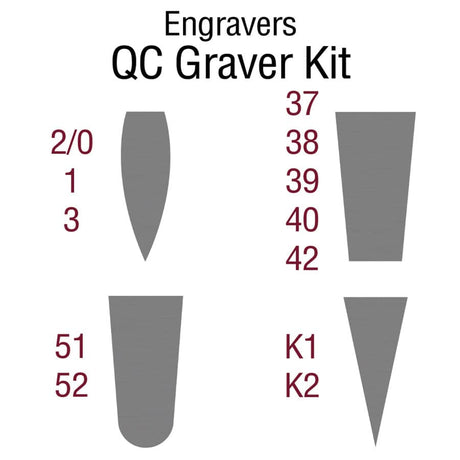 Engravers GRS 022-581 Quick Change Pre-Cut Graver Kit X 12