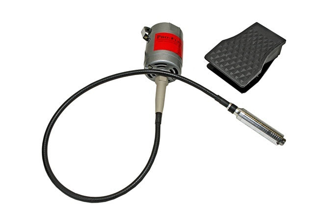 Arbe PFM-2 Pro-Flex flexible shaft system with 1/8 HP motor, variable speed up to 18,000 RPM, and electronic foot pedal for jewelry and metalwork.