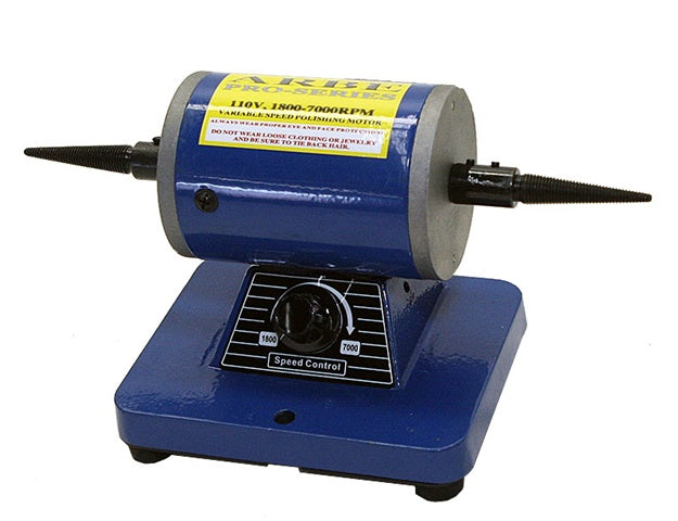 Compact blue Arbe polishing motor with variable speed control and double spindle for precision polishing tasks
