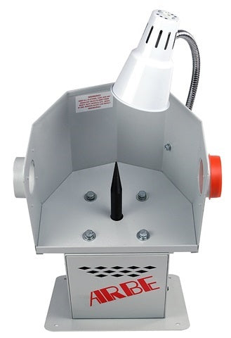 Arbe SL-400 split lapping machine with 1/2 HP motor, 3450 RPM, dust collection inlets, and task light for precision polishing and grinding.