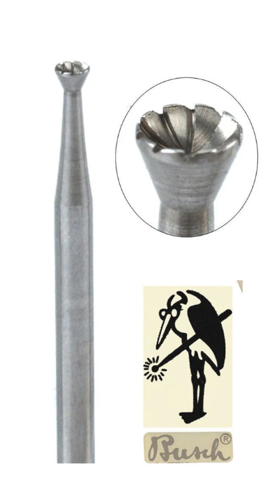 Busch® Fig 411C Fast Cut Concave Cone Cup Bur - 9 Sizes 1.00mm - 2.70mm (6 packs)