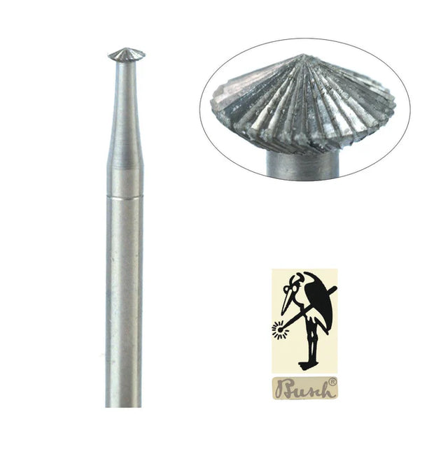Busch® Fig. 446 Shallow-Hart 70 Degree Burs 0.90mm-2.90mm (6 pack)