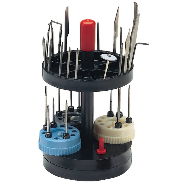 GRS 011-193 Graver Carousel For Quick Change Graver Tools With 4 Color Coded QC Tool Holders