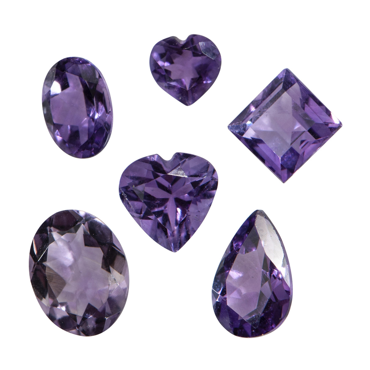 Amethyst 7mm Heart-Shaped Faceted Gemstone