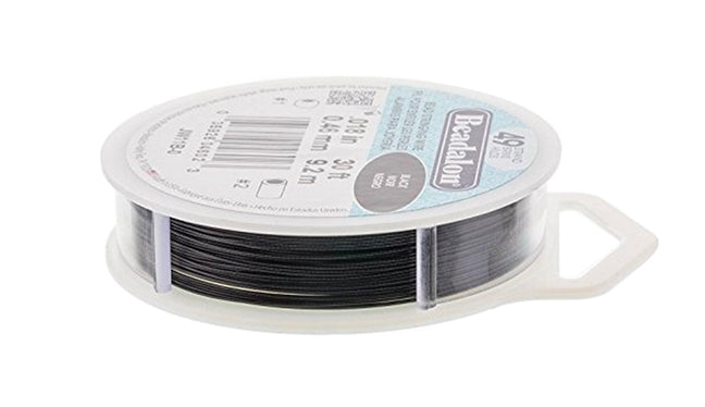 30' Black Beadalon 49 Wire - 0.18"