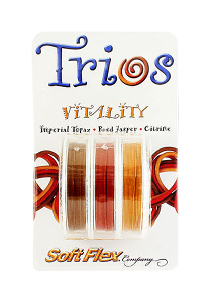 Soft Flex Trio - Vitality: Imperial Topaz, Red Jasper, and Citrine 0.19"