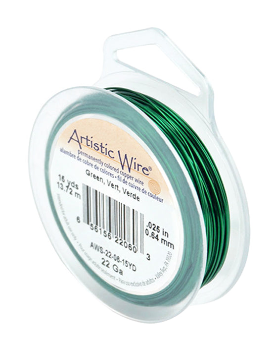 22 Gauge Green Artistic Wire Spool - 15 Yards