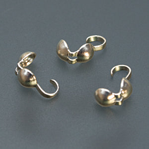 Pack of 100 double bead tips with 9 mm hole for jewelry making and professional cord endings