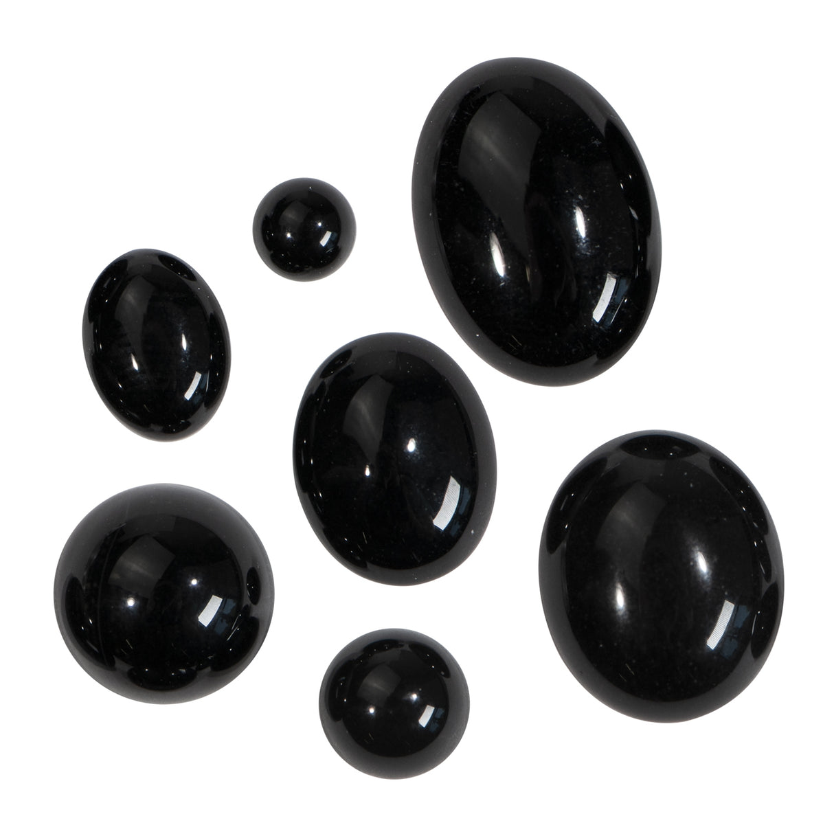 14X10 MM Black Onyx Oval Cabochon - Per Piece