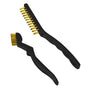 2 Piece Brass Bristle Detail Brush Set with black handles for scratch-free metal cleaning