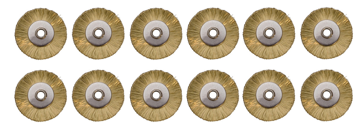 12/Pk 3/4" Unmounted Straight Brass Brushes, 3/32" Hole