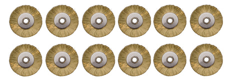 12/Pk 3/4" Unmounted Straight Brass Brushes, 3/32" Hole