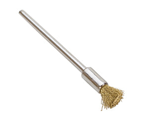 1/4" END BRASS BRUSH CRIMPED, 3/32" MANDREL